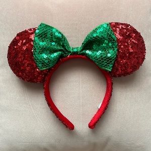 Disney Parks Christmas Sequins Minnie Ears